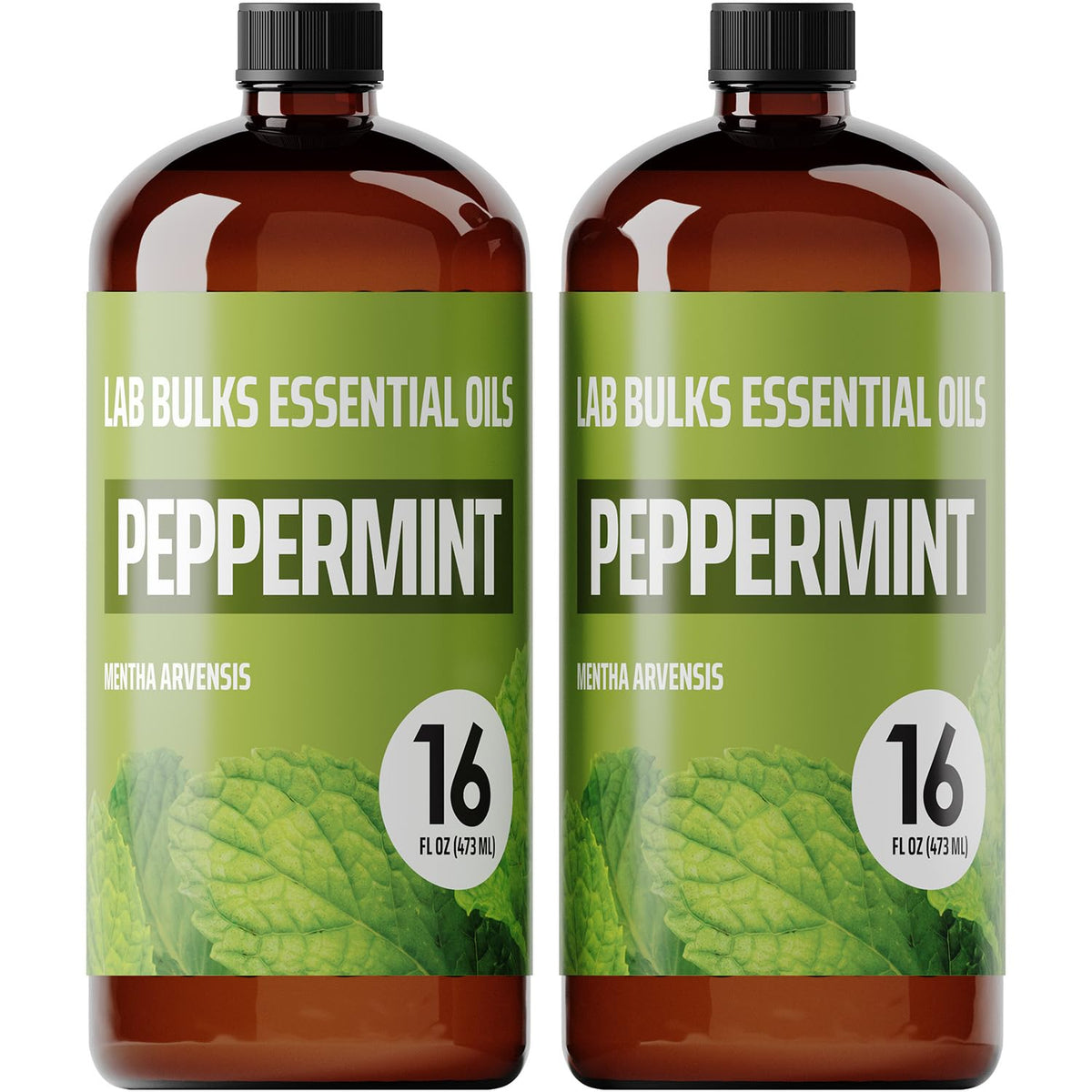 LAB BULKS ESSENTIAL OIL frasco frontal mostrando aceite de menta, ideal para aromaterapia