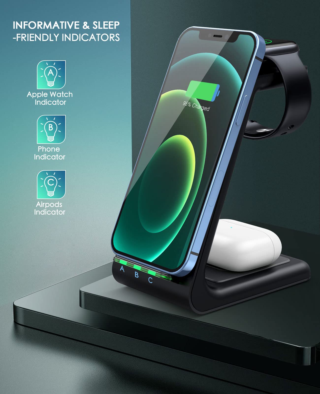 LABJOB Apple Watch colocado cargando seguridad y posición ideal de uso