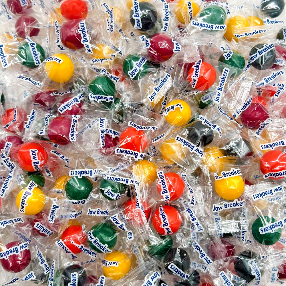 LAETAFOOD bolsa frontal mostrando jawbreakers coloridos y cantidad