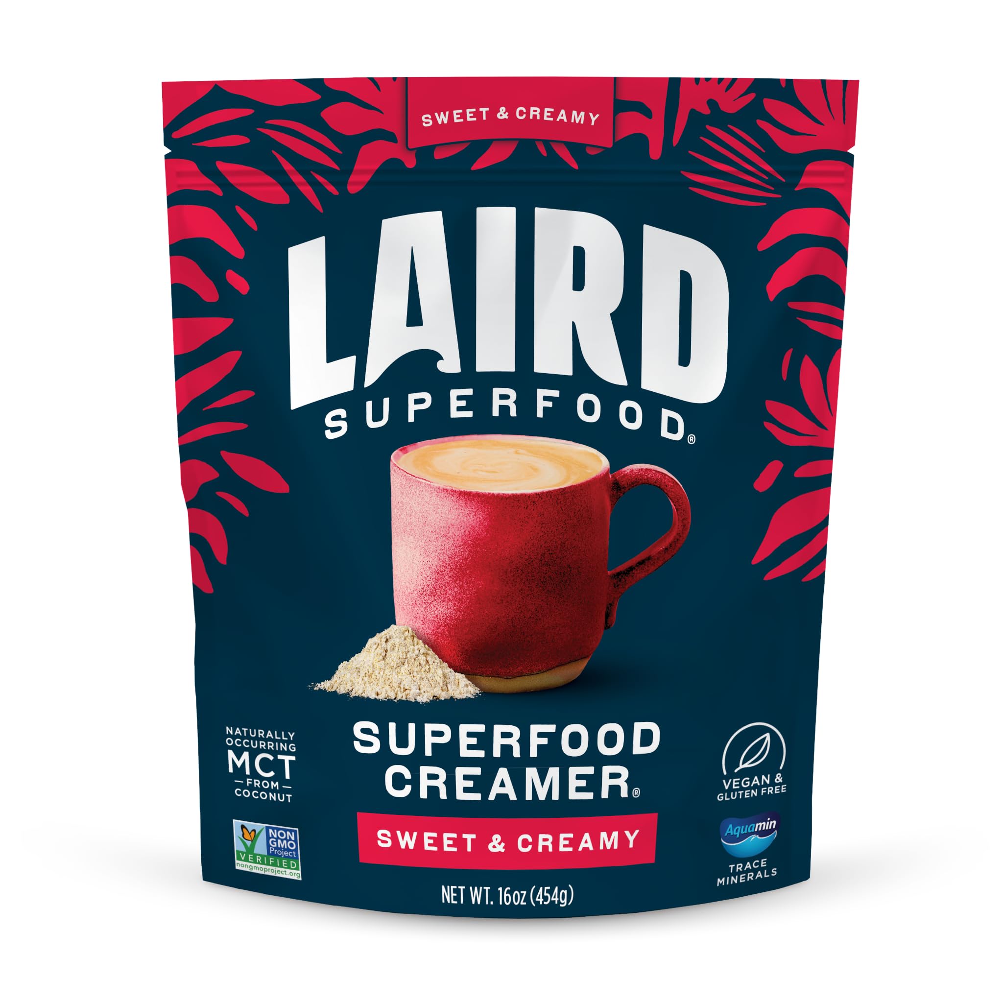 Laird Superfood bolsa frente mostrando marca y beneficio cremoso