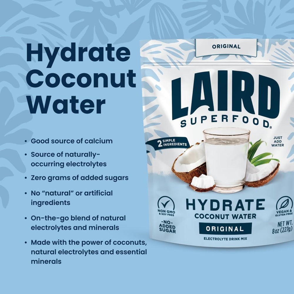 Laird Superfood etiqueta con lista de ingredientes y Aquamin visible