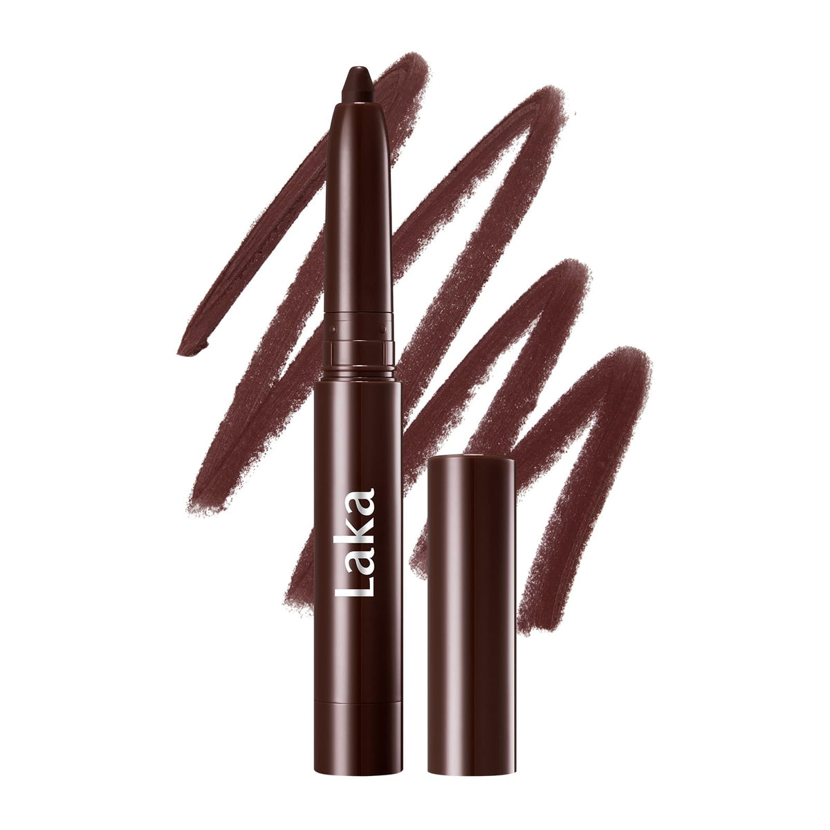 Laka delineador frontal del lápiz mostrando la punta y beneficio precisión