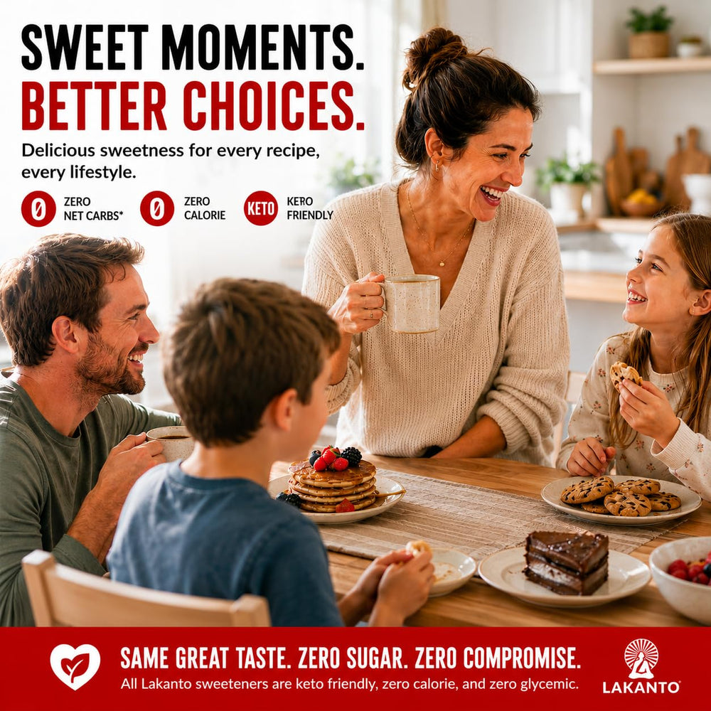 Lakanto endulzando café sin calorías con disolución rápida