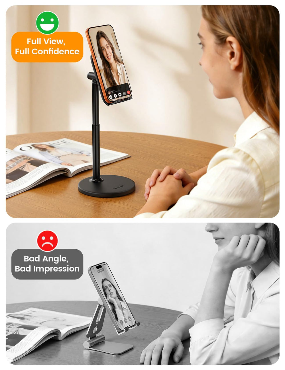 Lamicall perfil con altura ajustada para ergonomía y visión cómoda