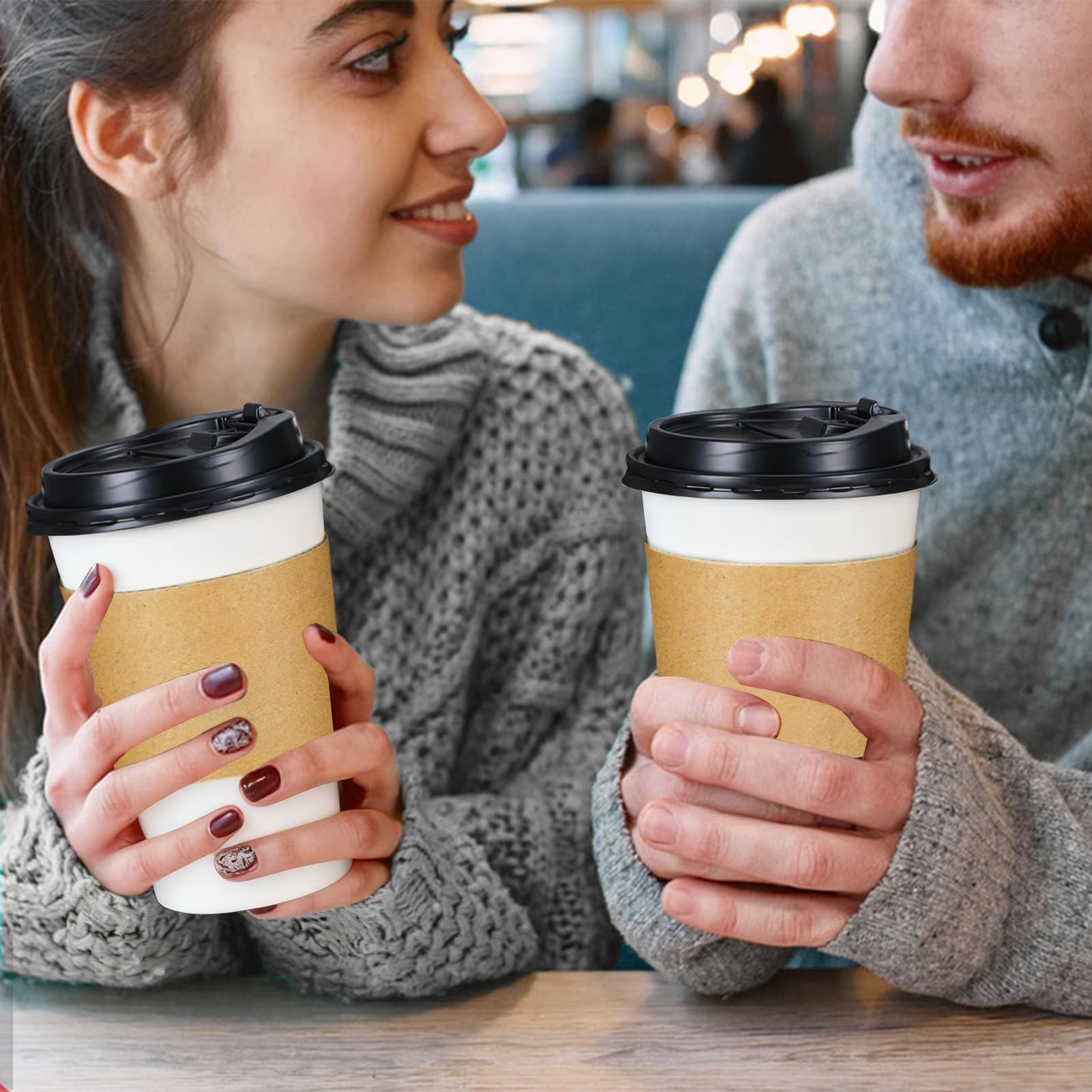 Lamosi comparación tamaño en mano, capacidad real de 16 oz