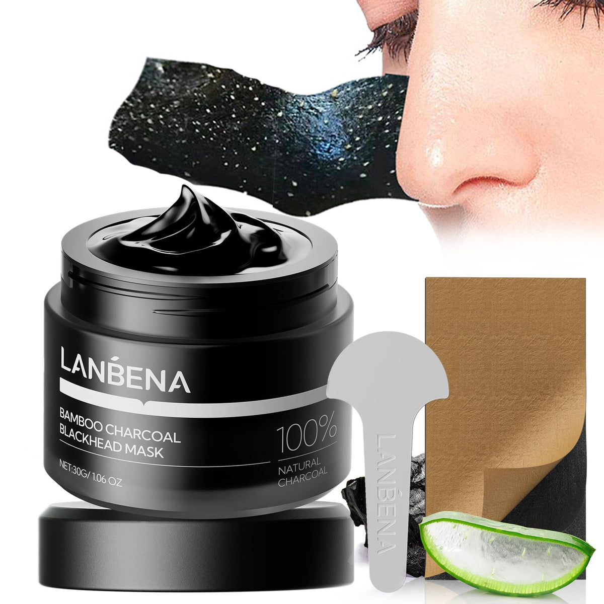 LANBENA paquete frontal de tiras nasales mostrando presentación y cantidad