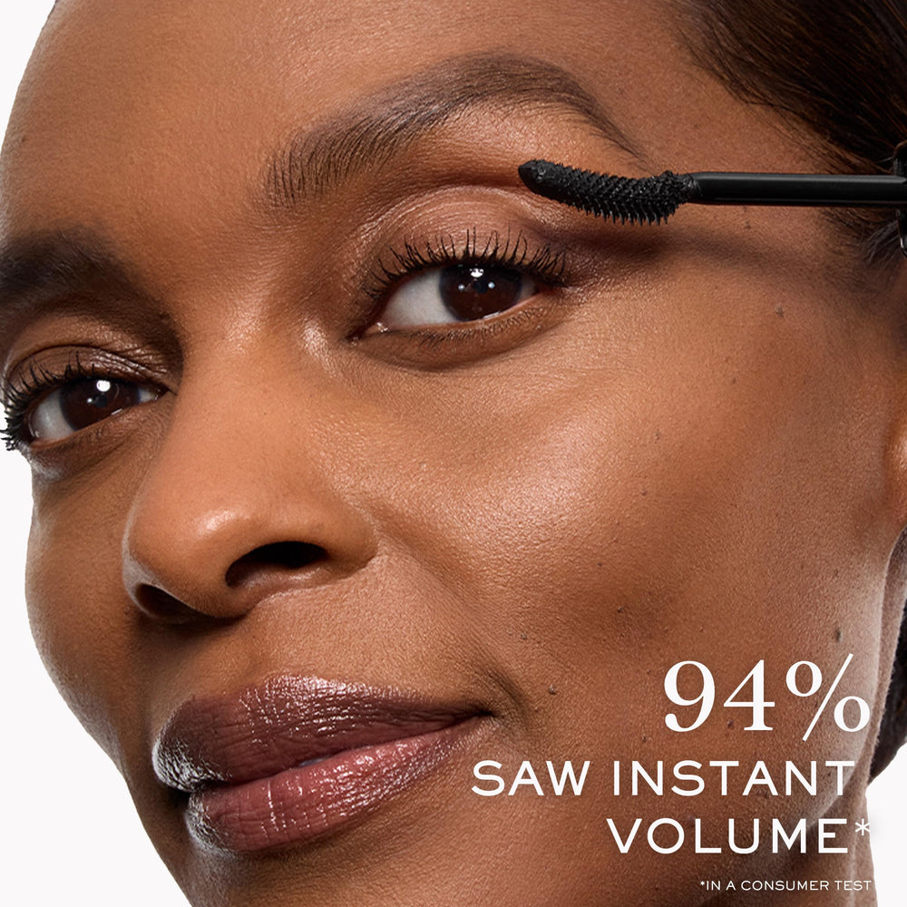 Lancôme Lash Idôle antes y después mostrando pestañas más largas y definidas