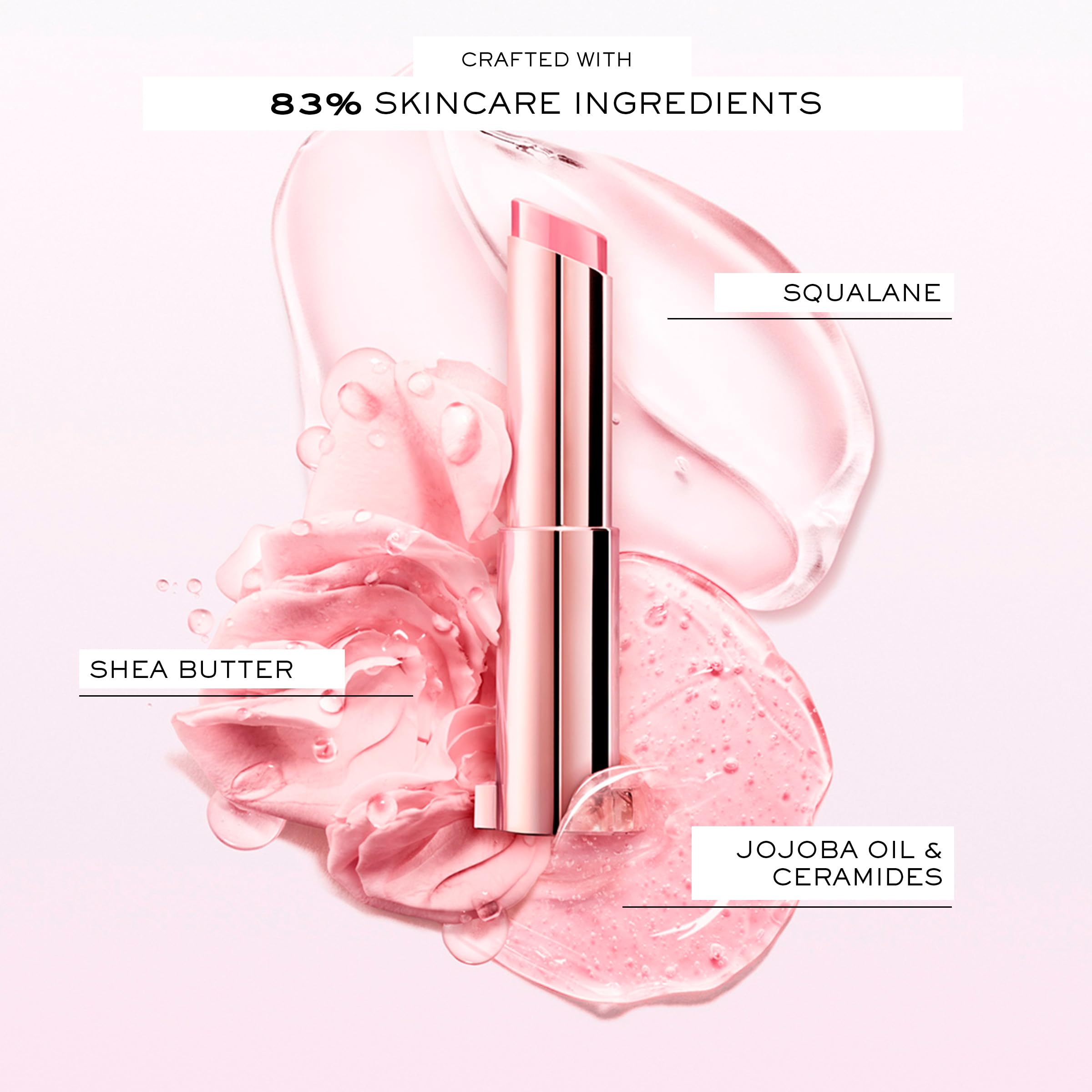 Lancôme Lip Idôle ButterGlow swatch en labios mostrando color modulable y brillo