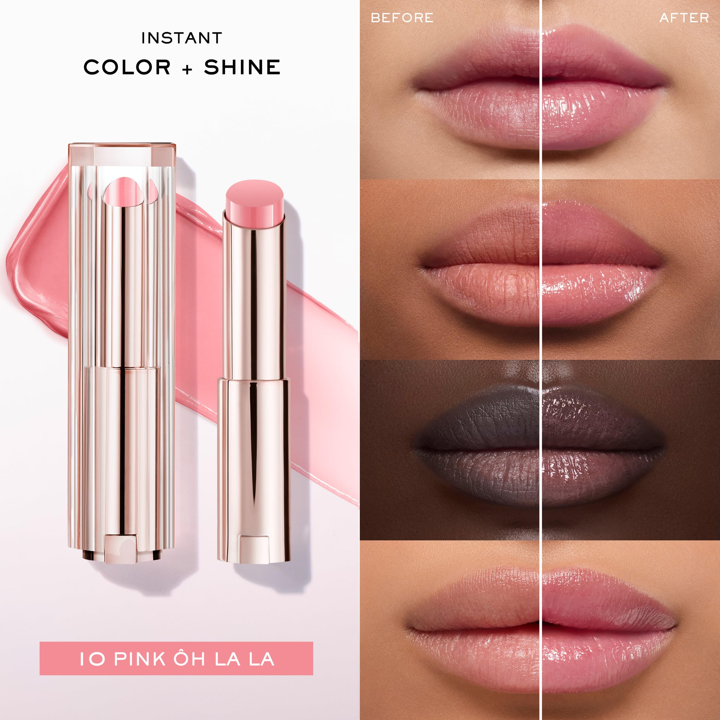 Lancôme Lip Idôle ButterGlow primer plano de textura para ver hidratación y suavidad