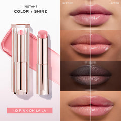Lancôme Lip Idôle ButterGlow primer plano de textura para ver hidratación y suavidad