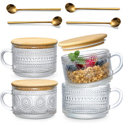 LANDNEOO set frontal mostrando las cuatro tazas vintage, ideal para regalo