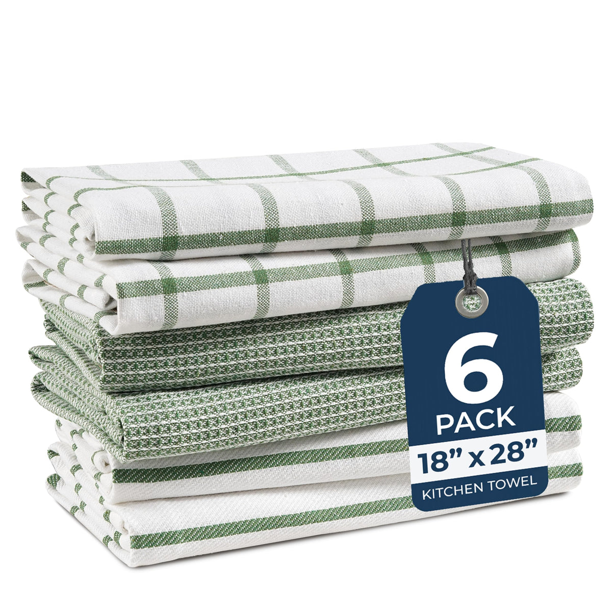 LANE LINEN paquete frontal olive mostrando seis toallas, práctico ahorro