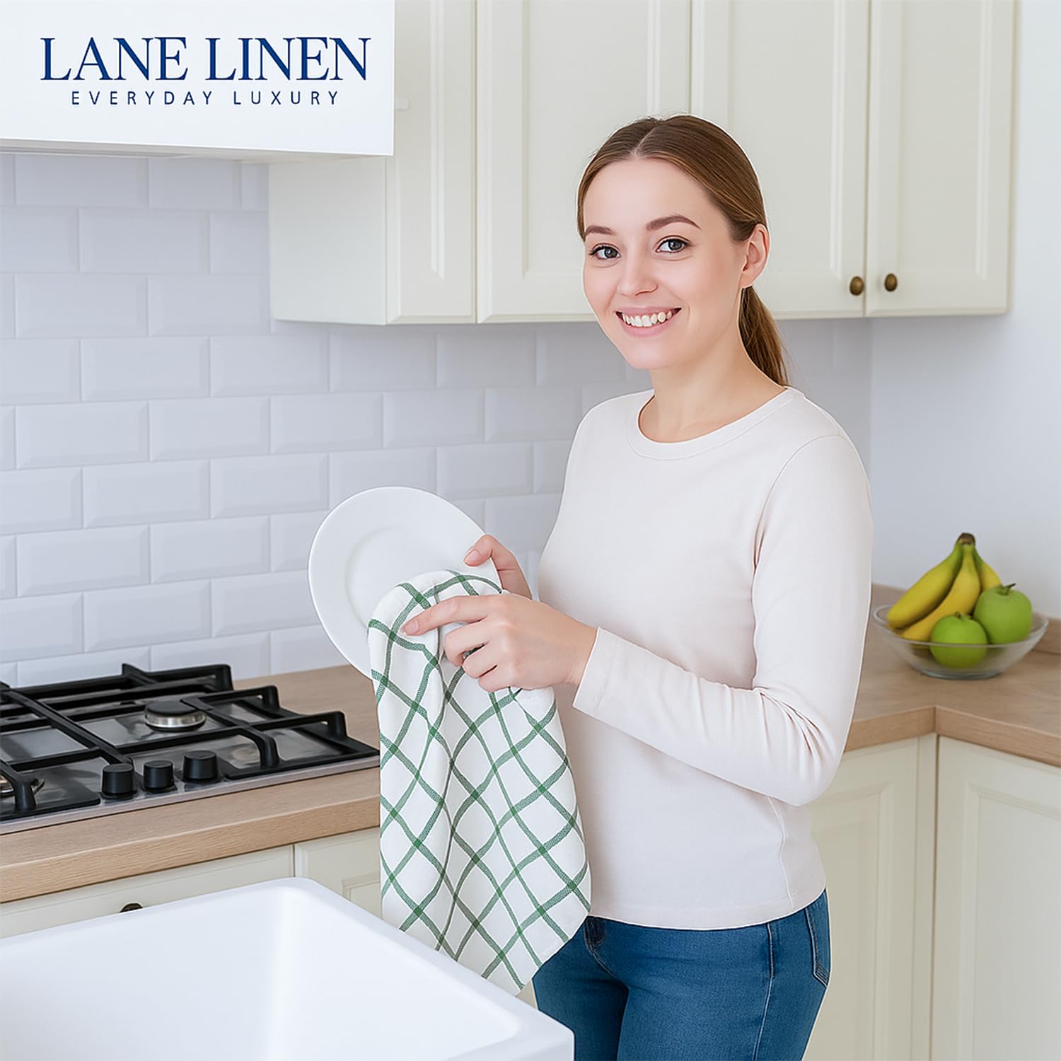 LANE LINEN toalla secando platos, eficiente en absorción rápida