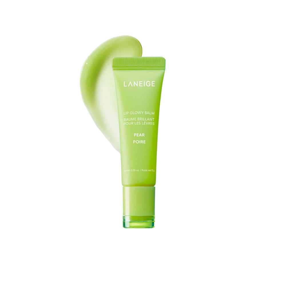 LANEIGE bálsamo Lip Glowy frente mostrando tubo y color brillante