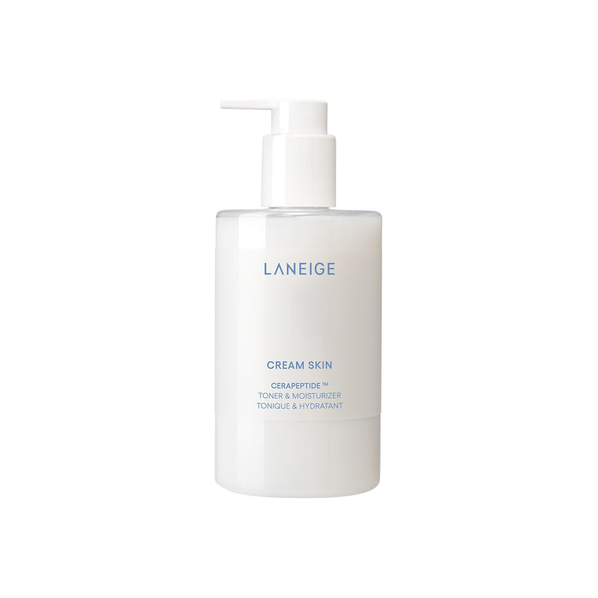 LANEIGE envase frontal 320 ml mostrando tamaño y diseño, hidratación prolongada