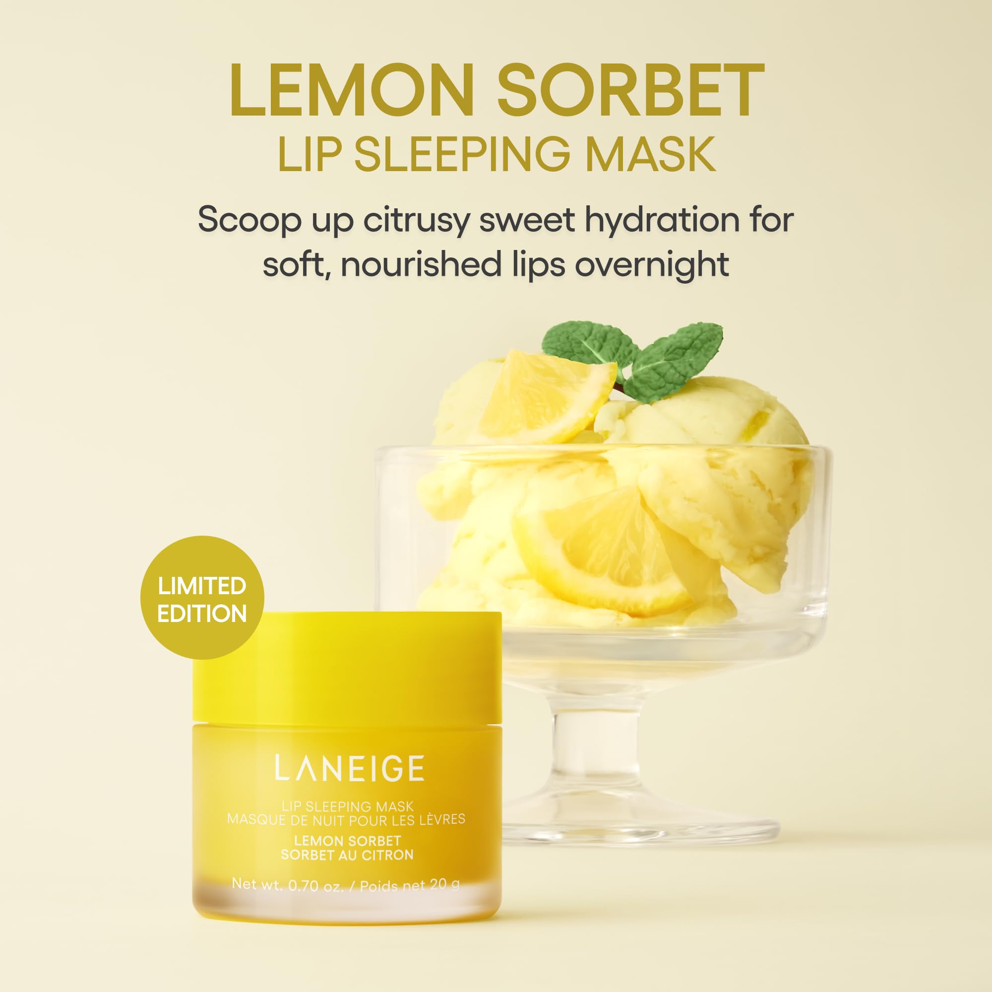 LANEIGE textura cremosa abierta mostrando consistencia nutritiva