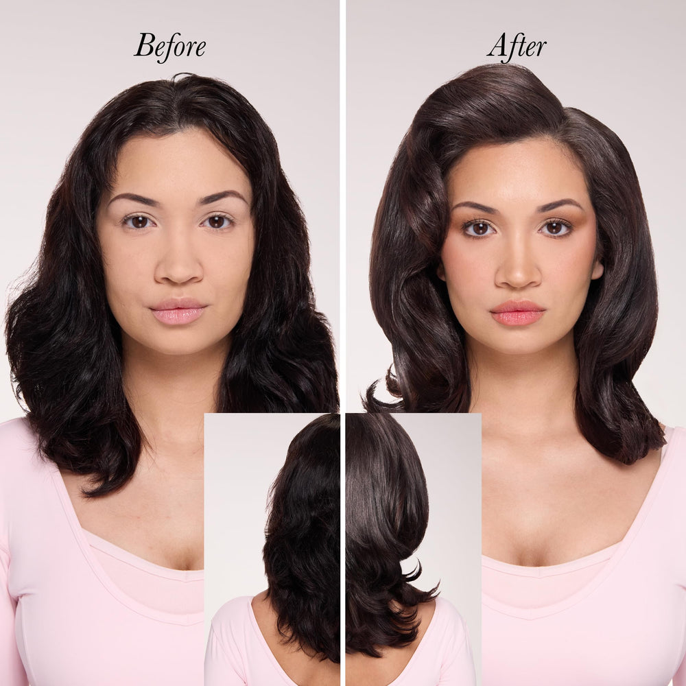 L'ANGE HAIR comparativa de tamaño con mano mostrando portabilidad y ergonomía