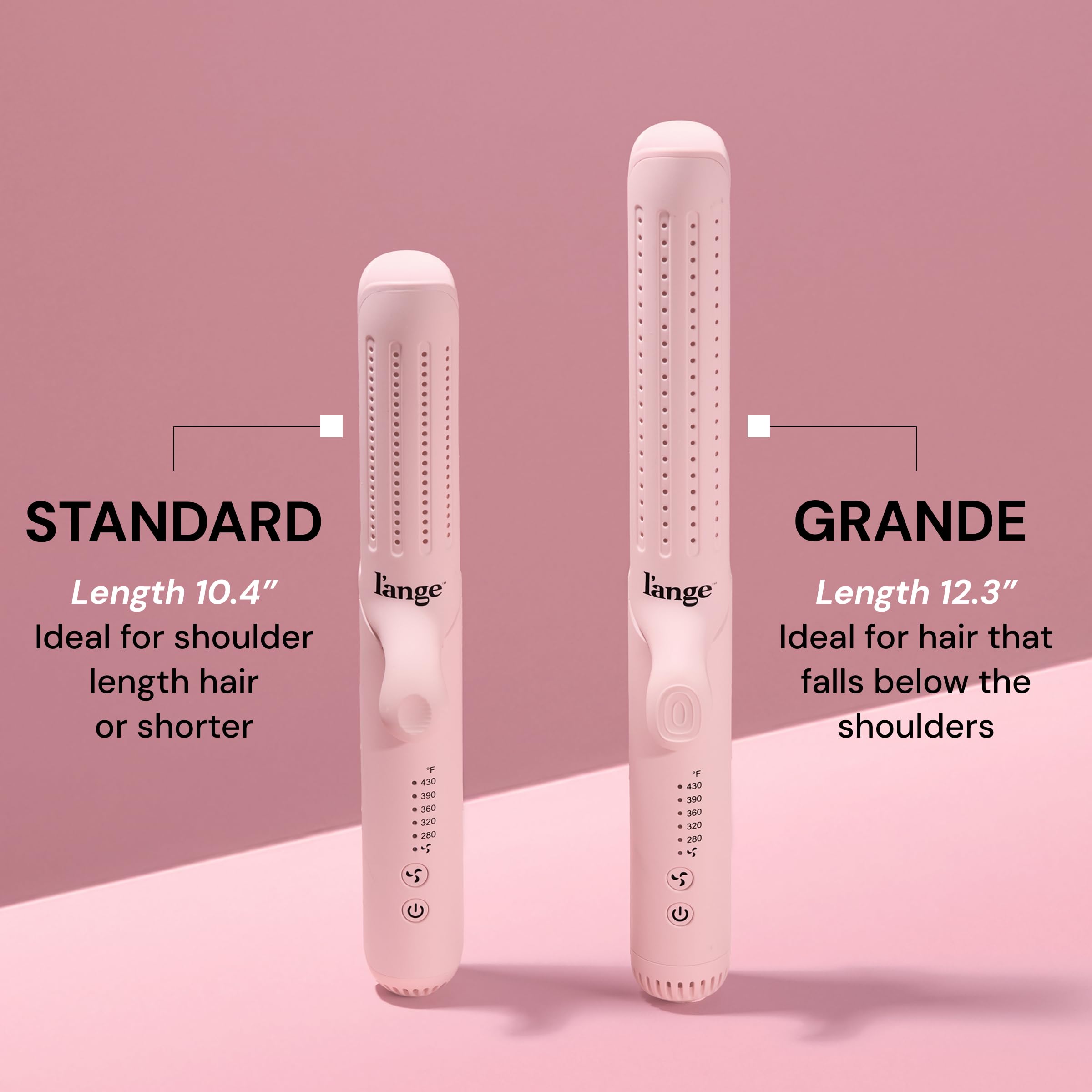 L'ANGE HAIR placas de titanio grande en primer plano con deslizamiento suave