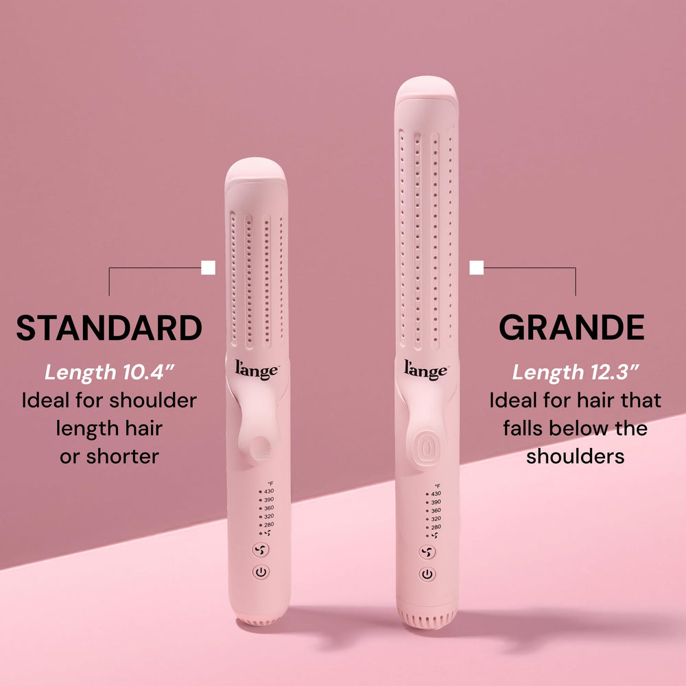 L'ANGE HAIR placas de titanio grande en primer plano con deslizamiento suave