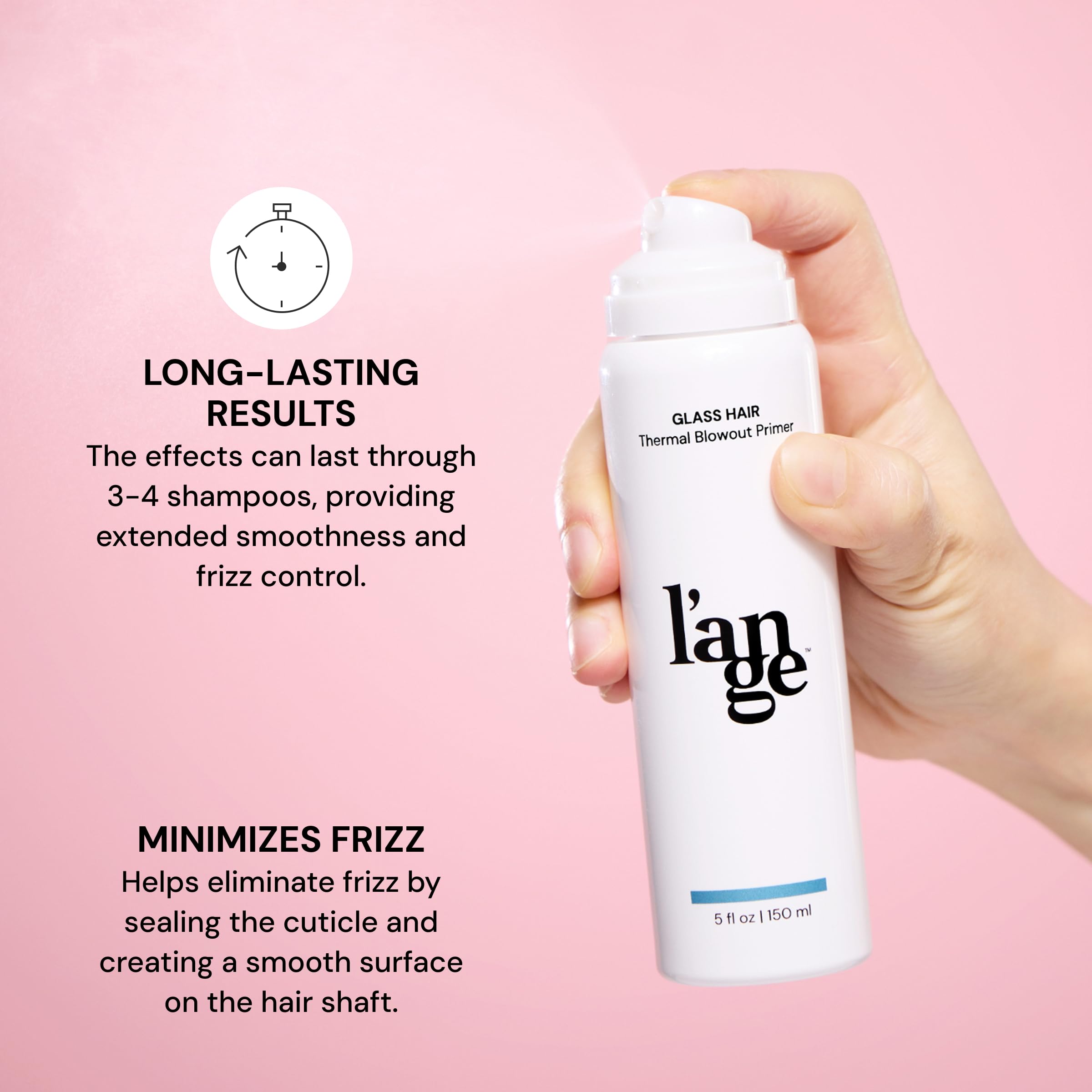 L'ANGE HAIR niebla del spray en primer plano mostrando textura ligera