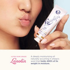 Lanolips demostración de aplicación en labios para reparación inmediata