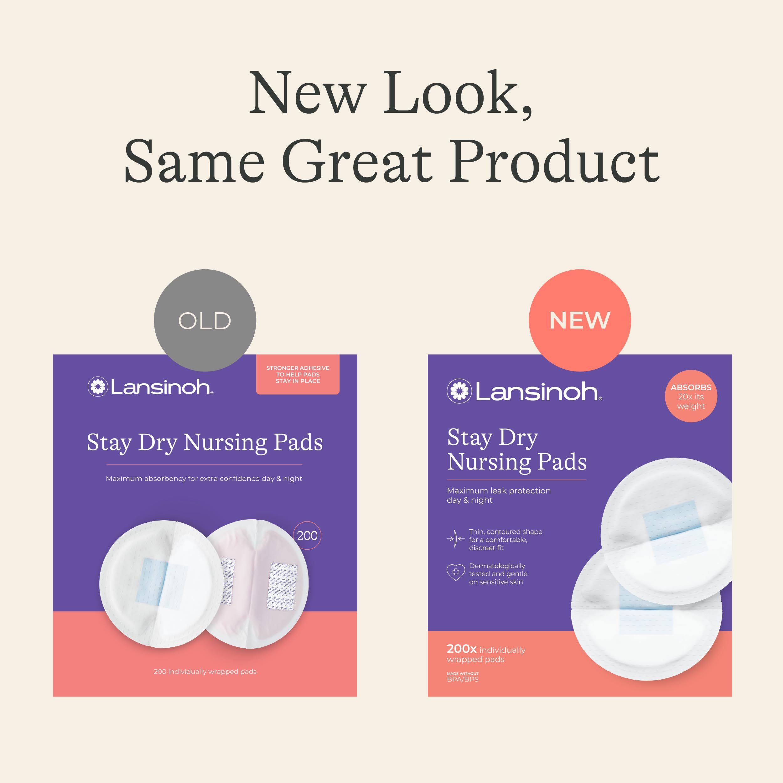Lansinoh pad close-up texture showing softness and absorbency benefit