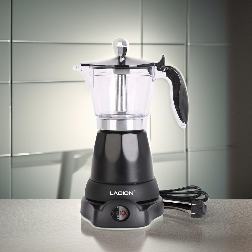 LAOION comparación de tamaño con tazas espresso para visualizar capacidad
