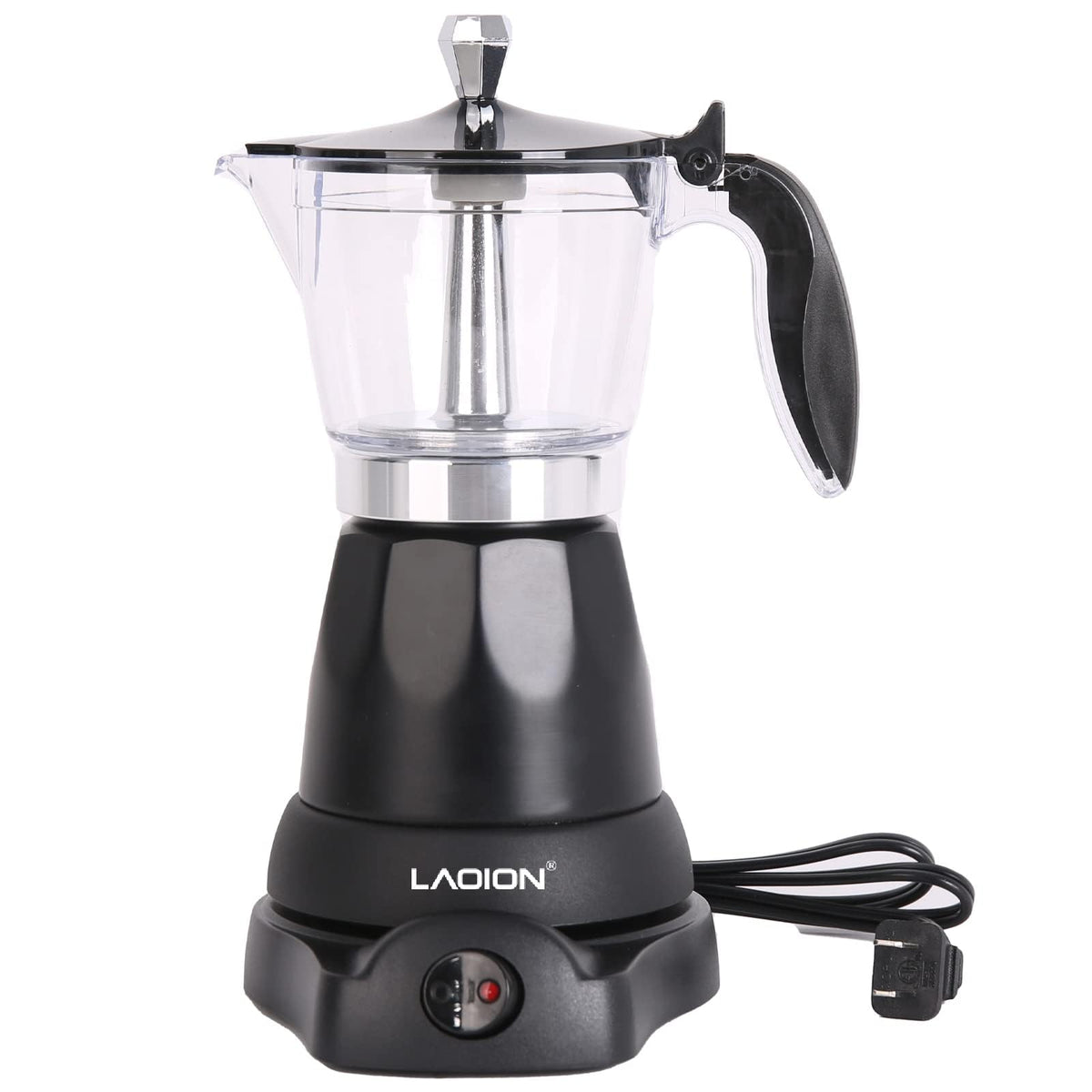 LAOION cafetera cubana frontal mostrando diseño y capacidad para espresso