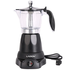 LAOION cafetera cubana frontal mostrando diseño y capacidad para espresso