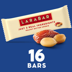 LÄRABAR close-up de superficie con trozos de cacahuate y beneficio nutritivo