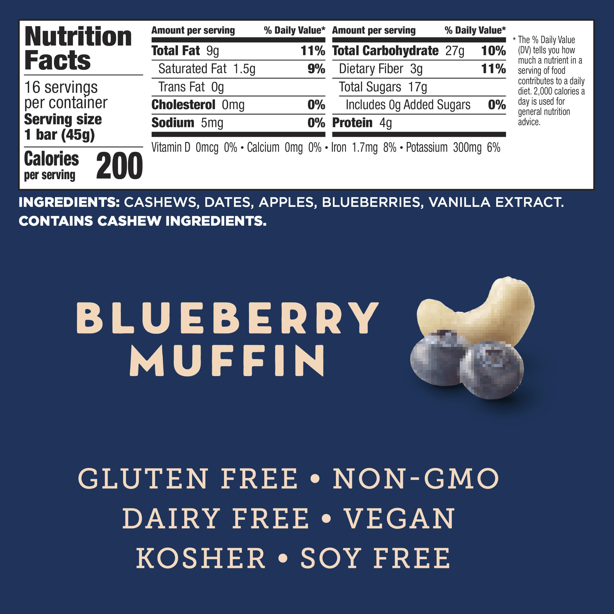 LÄRABAR barra Blueberry Muffin en su envoltorio lista para llevar como snack práctico