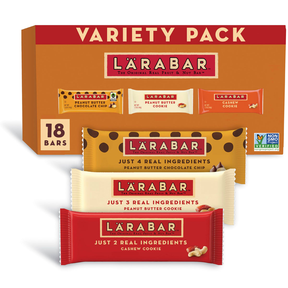 LÄRABAR frente de la caja mostrando variedades y cantidad, conveniente para compra
