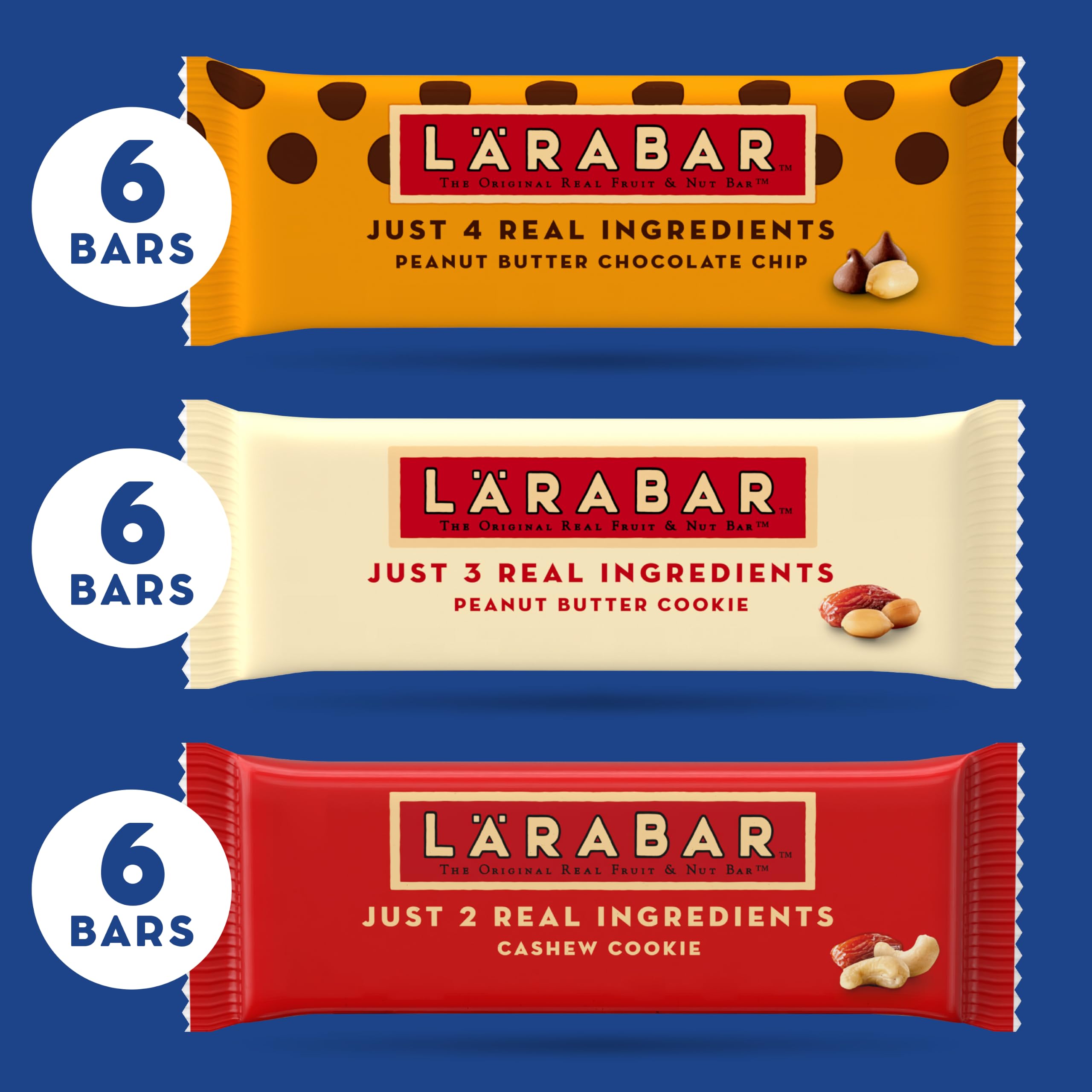 LÄRABAR primer plano de textura de nueces y dátiles, muestra sabor natural