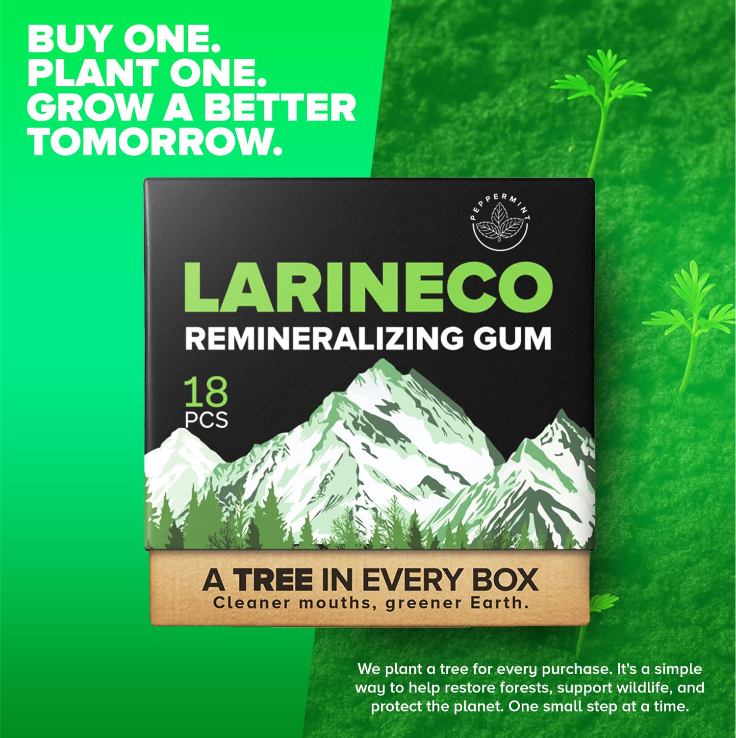 Larine co escena lifestyle con sonrisa fresca tras masticar chicle