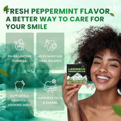 Larine co etiqueta con lista de ingredientes naturales y beneficios claros