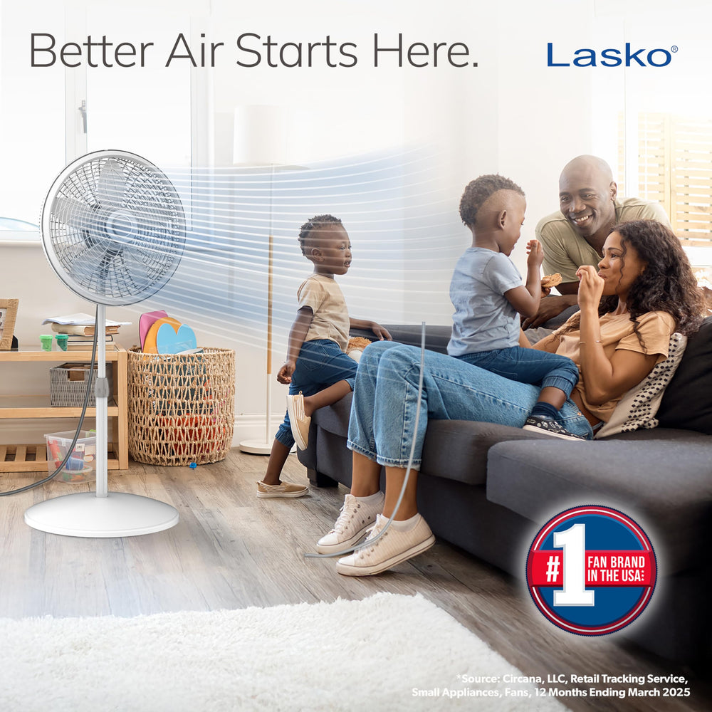 Lasko 1820 close-up de las aspas de 18 pulgadas, mayor circulación de aire