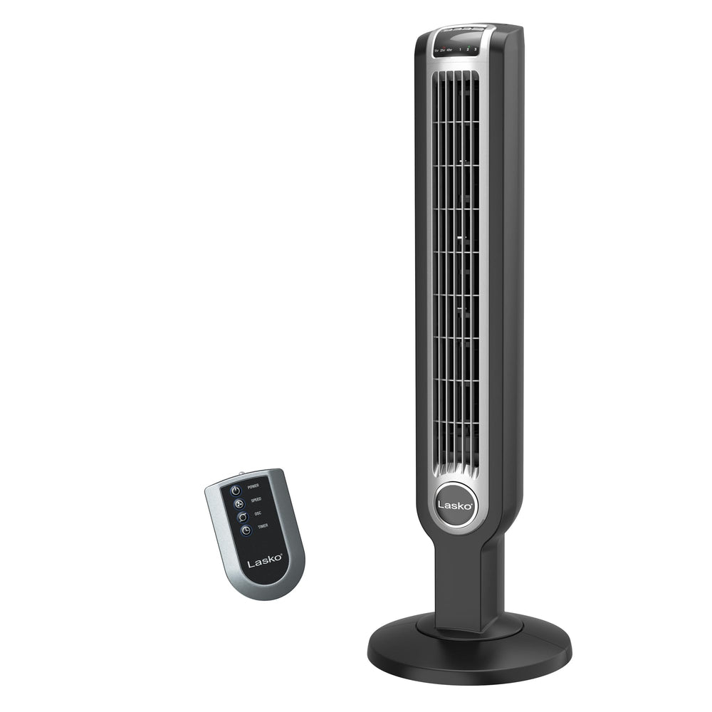 Lasko 2511 vista frontal mostrando diseño delgado y ventilación potente