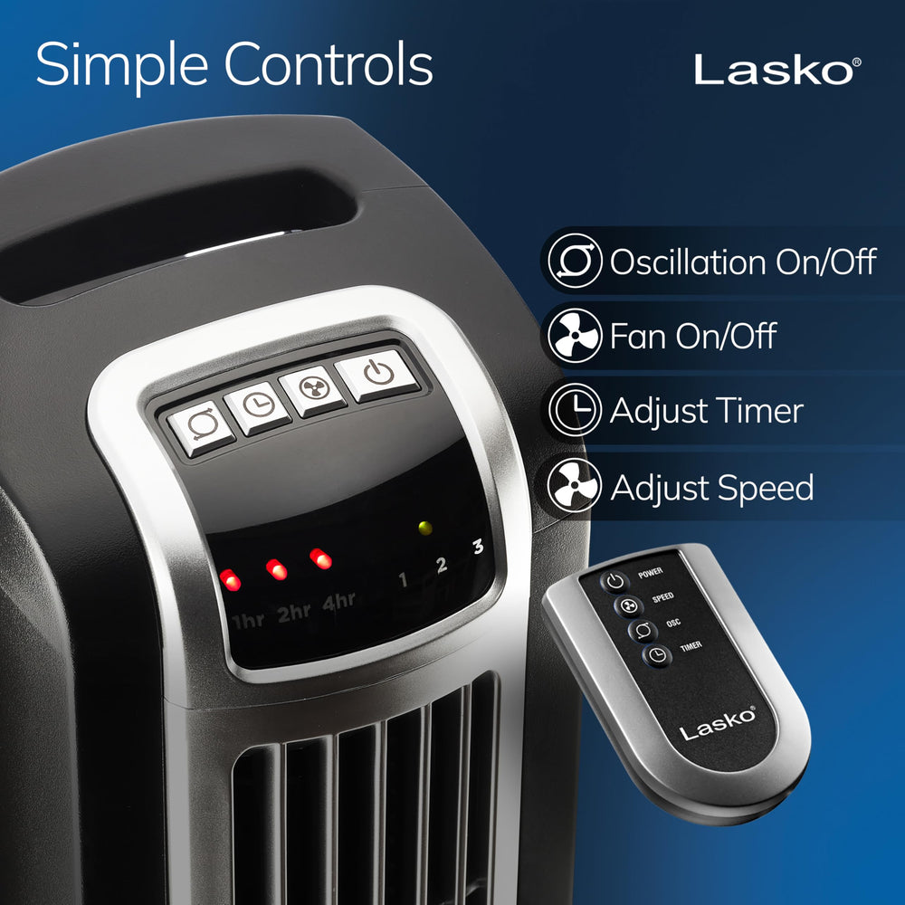 Lasko 2511 mando a distancia que facilita ajustes cómodos desde la cama