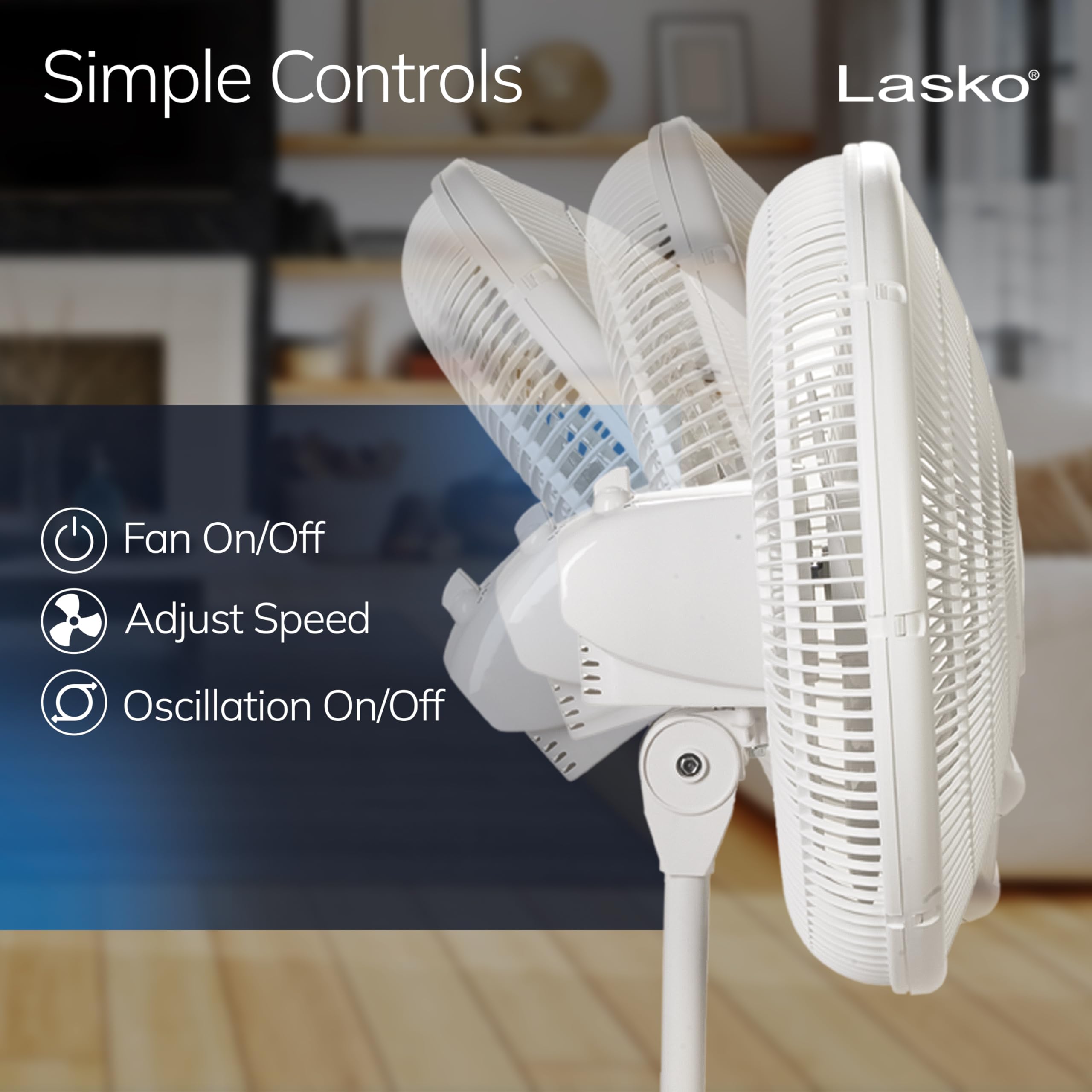 Lasko 2520 pedestal extendido hasta 47 pulgadas para alcance superior