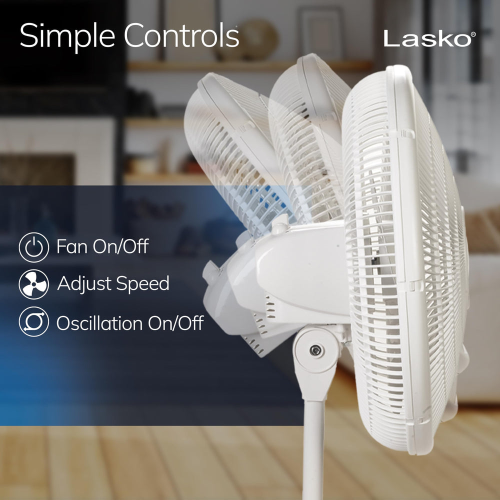 Lasko 2520 pedestal extendido hasta 47 pulgadas para alcance superior