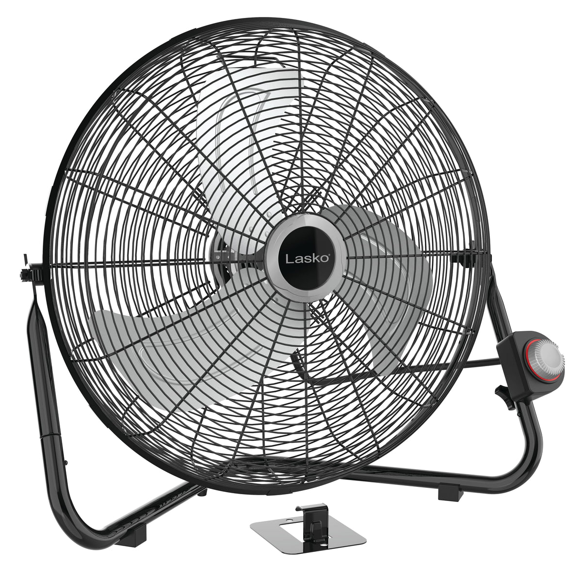 Lasko ventilador 2264QM frente en piso mostrando diseño y potencia