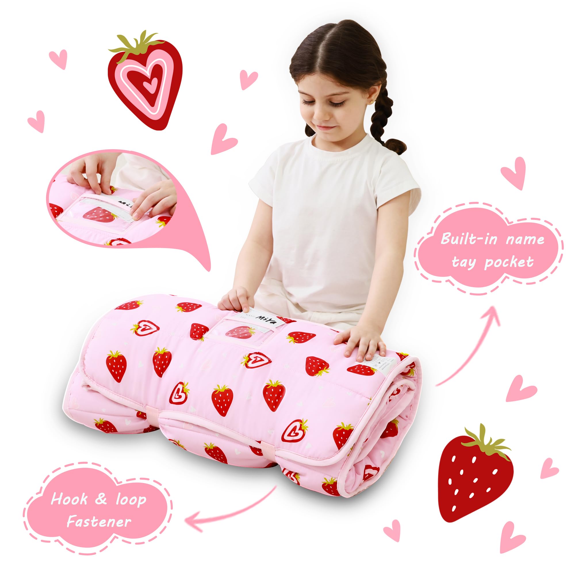 lasoftan colchoneta desplegada con almohada para siesta infantil cómoda
