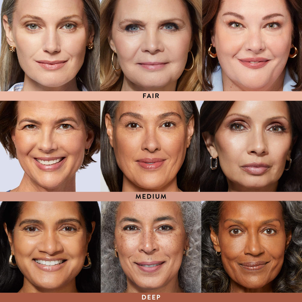 LAURA GELLER comparación del tono medium mostrando tono bronceado natural