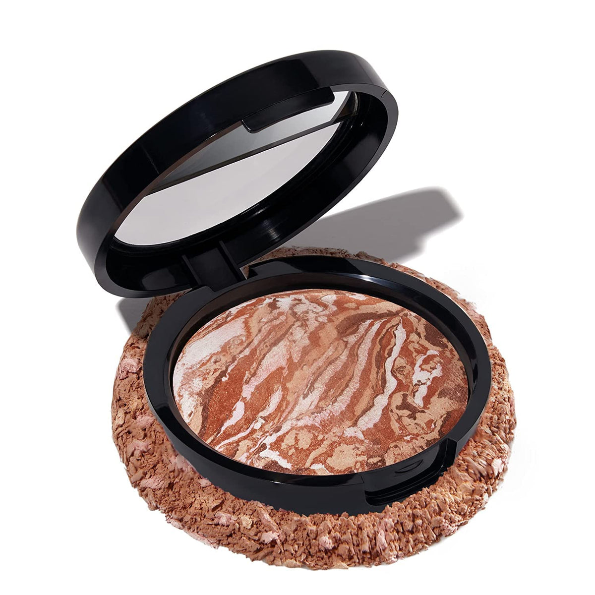 LAURA GELLER frontal del empaque mostrando el compacto y beneficio de acabado bronceado