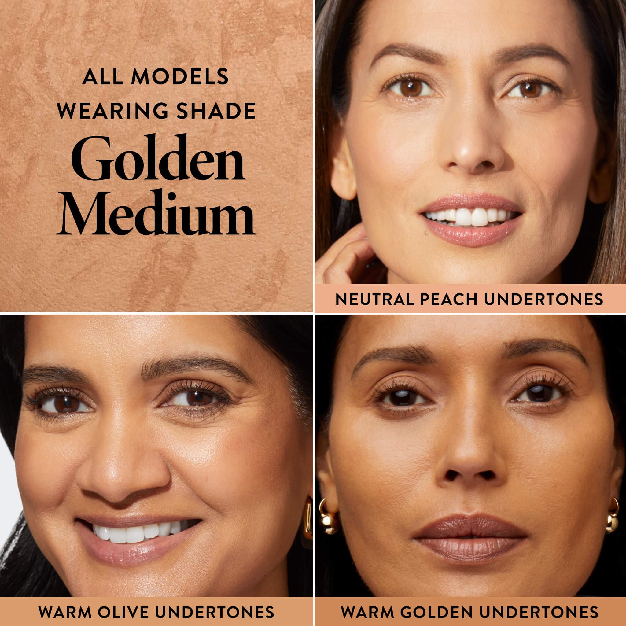 LAURA GELLER muestra del tono Golden Medium en el antebrazo para comparar tono real