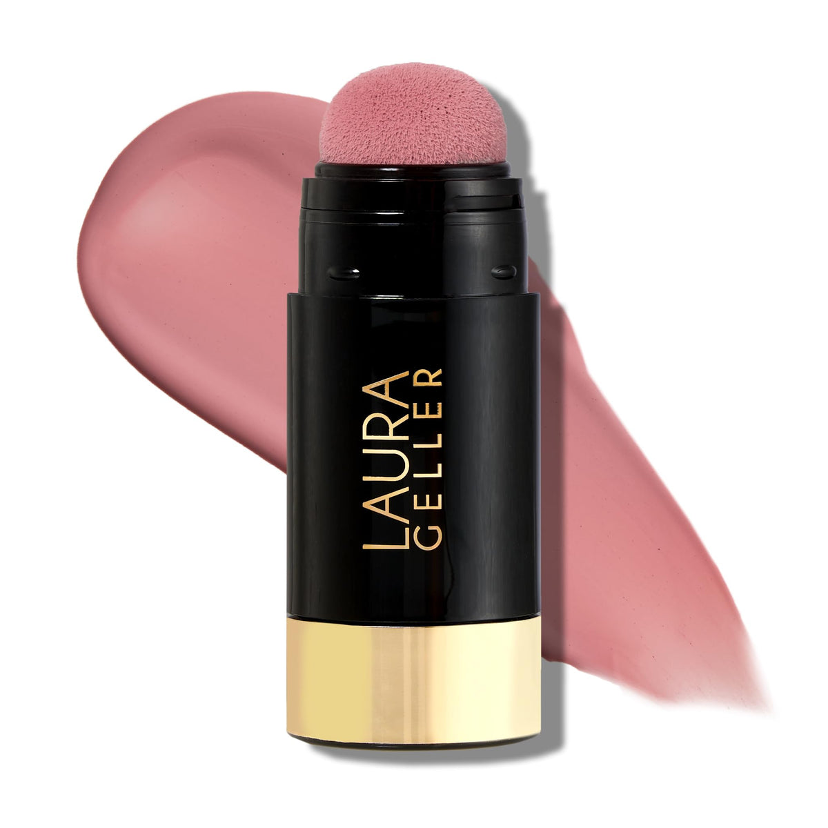 LAURA GELLER empaque frontal mostrando Practical Pink y beneficios hidratantes