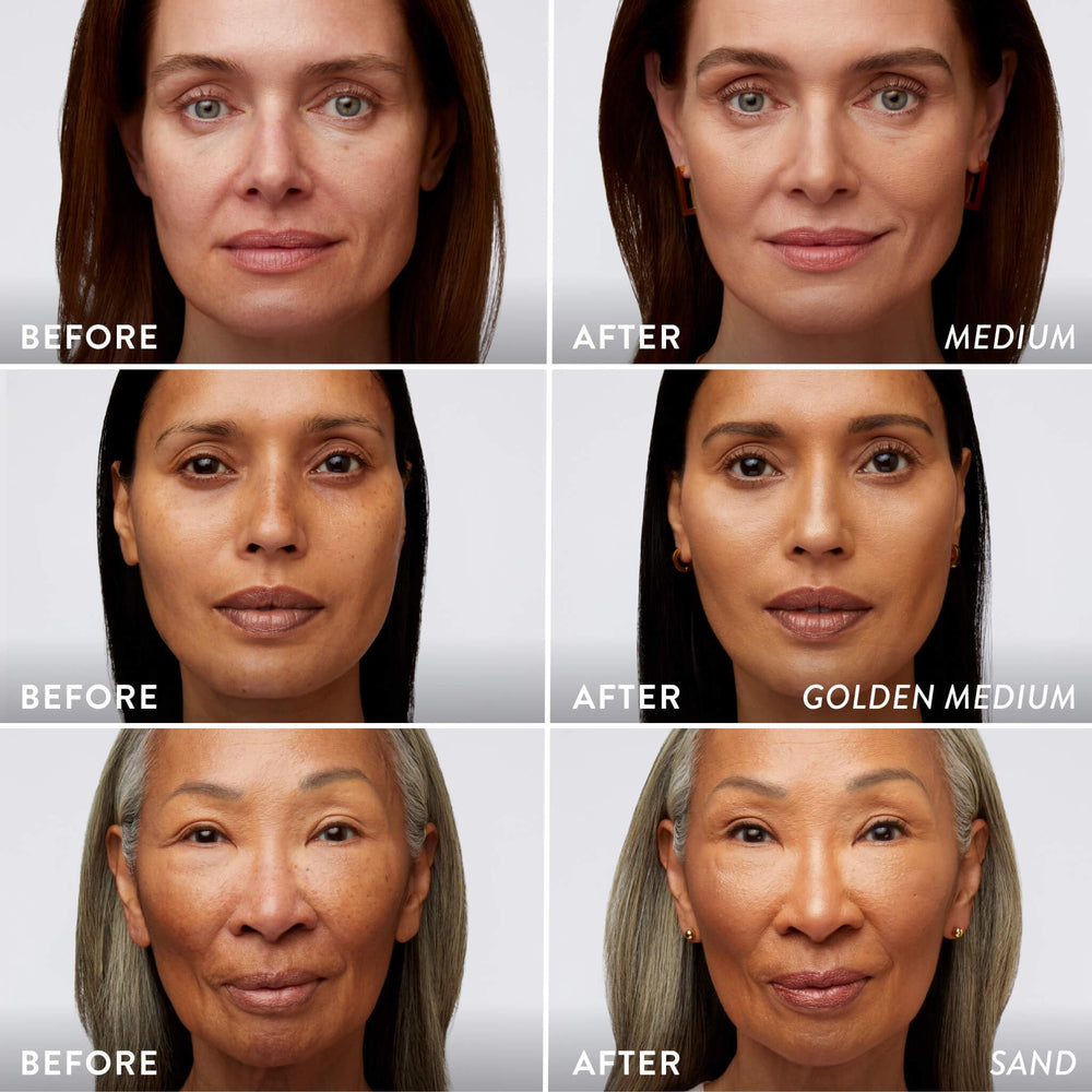 LAURA GELLER rostro de modelo mostrando antes y después naturalidad