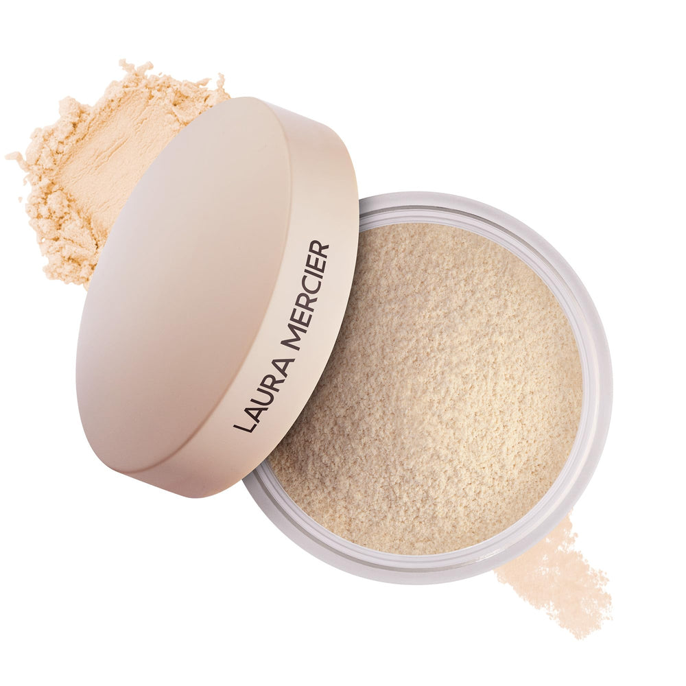 Laura Mercier frasco frontal mostrando diseño y uso prolongado