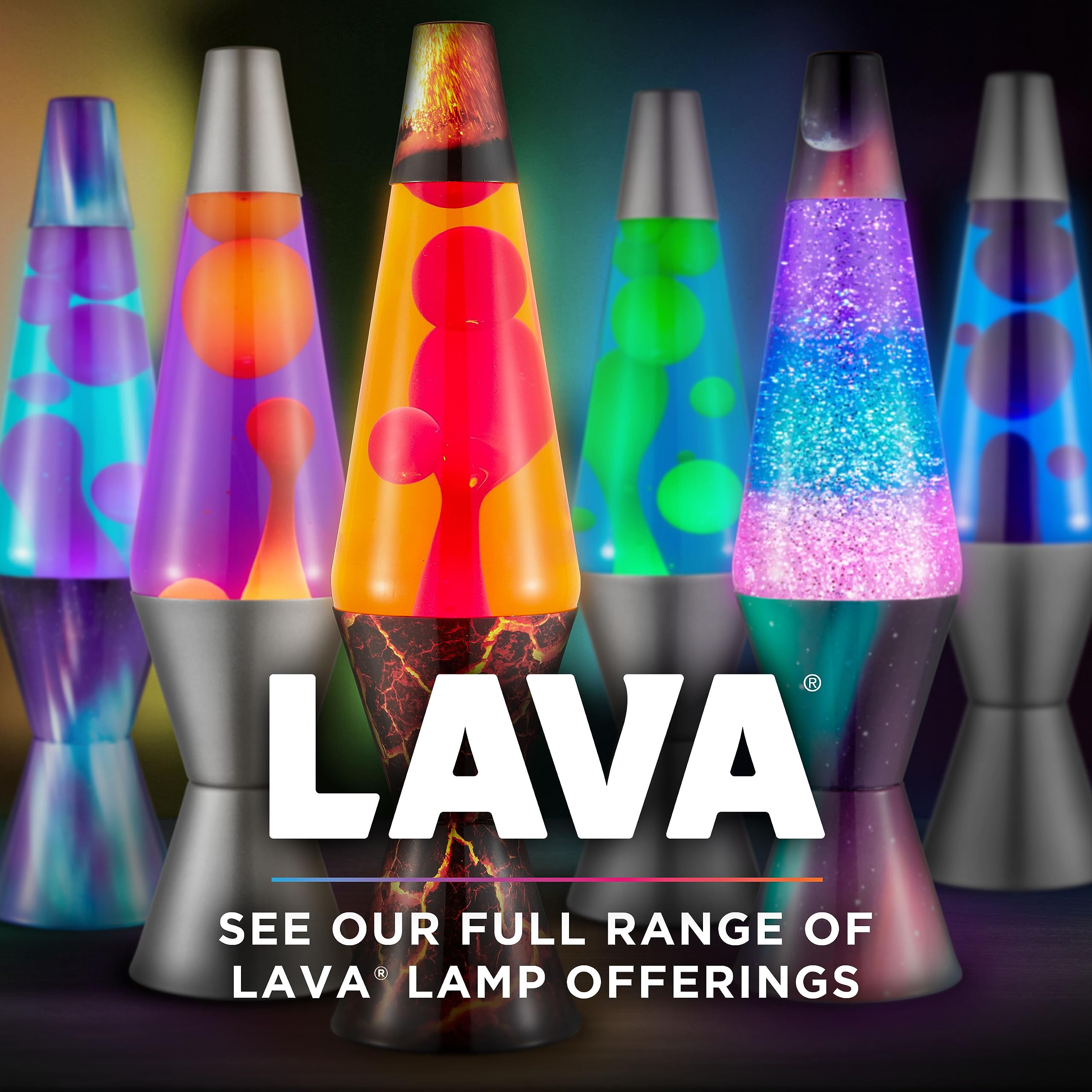 Lava Lite base decorada púrpura y azul destacando acabado y estilo