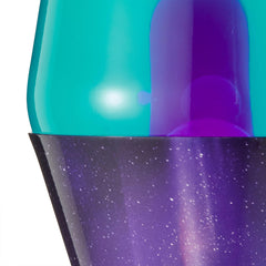 Lava Lite primer plano cera púrpura enfatizando textura y flujo relajante